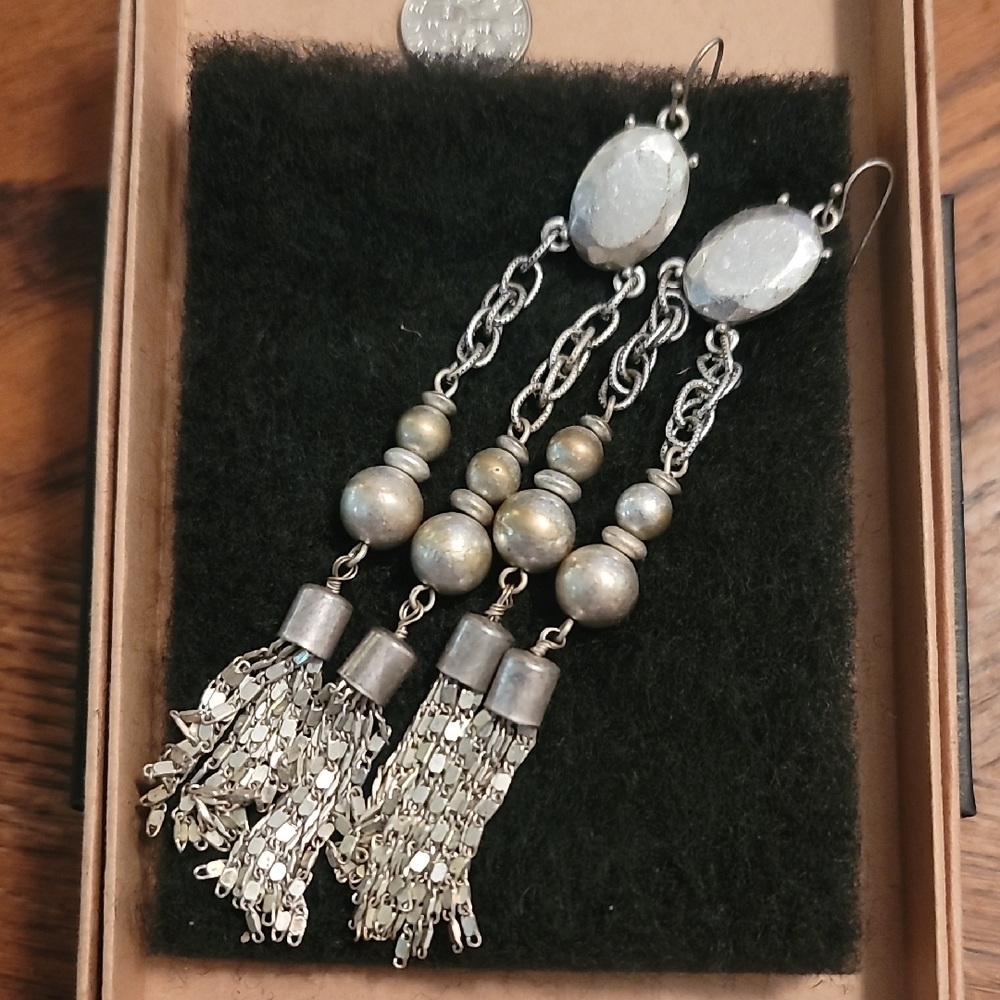 Elegant Silver Dangle Earrings The Vintage St John Style